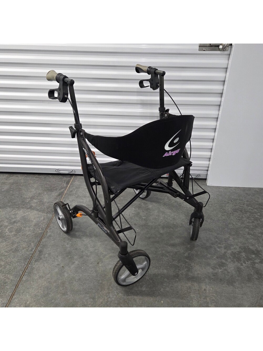 Airgo Lightweight Folding Rollator Walker with Seat and Hand Brakes
